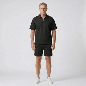 Cole - Textured Short-Sleeve Polo And Shorts Set