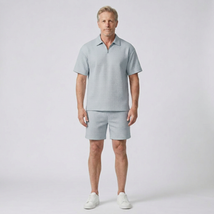 Cole - Textured Short-Sleeve Polo And Shorts Set