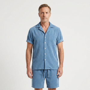 Brandon - Short-Sleeve Button-Up Shirt And Shorts Set