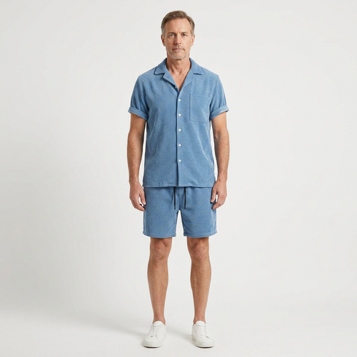 Brandon - Short-Sleeve Button-Up Shirt And Shorts Set