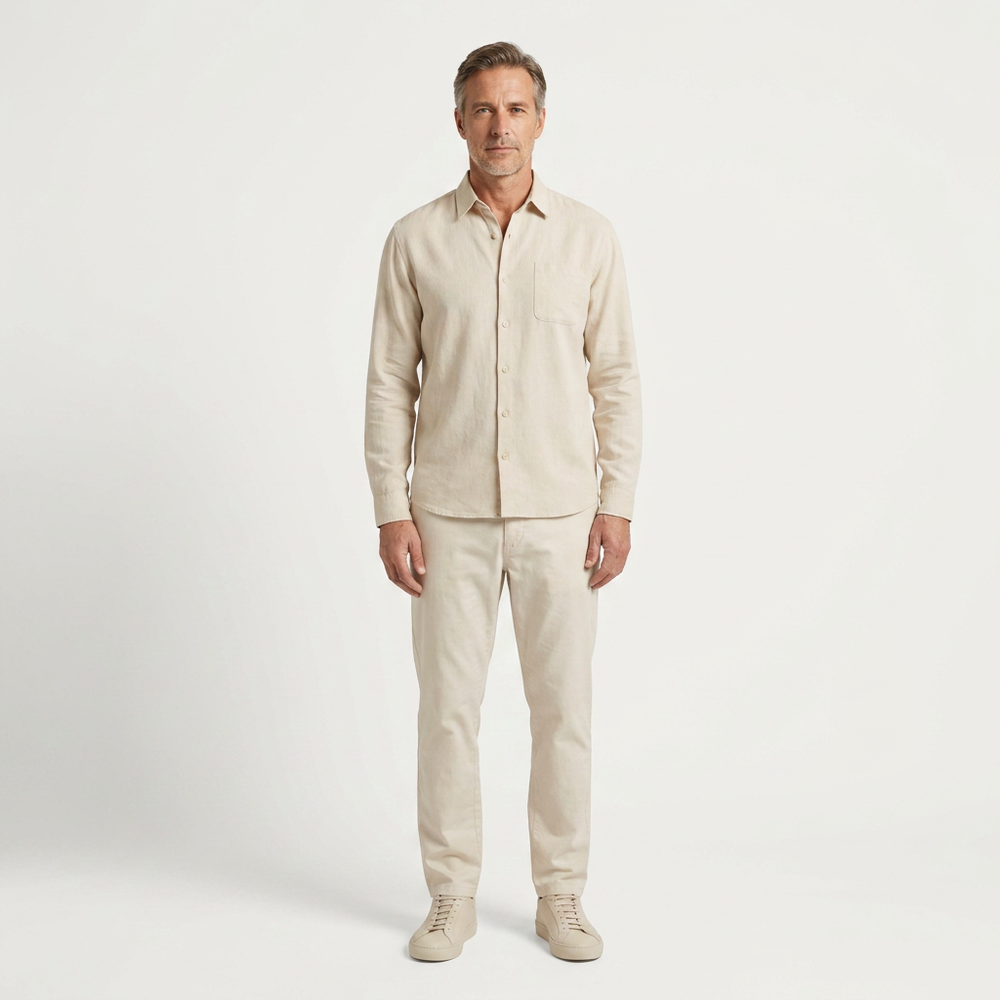 Christian - Long Sleeve Button-Down Casual Shirt