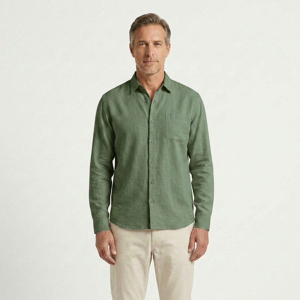 Christian - Long Sleeve Button-Down Casual Shirt