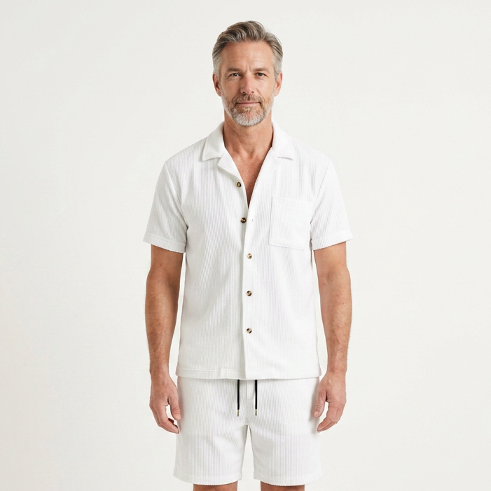 Adrian - Short-Sleeve Shirt And Shorts Set