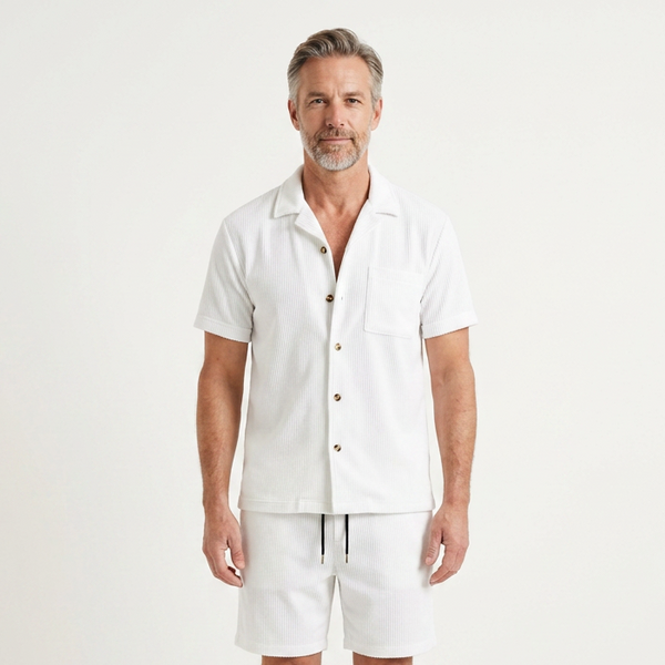 Adrian - Short-Sleeve Shirt And Shorts Set