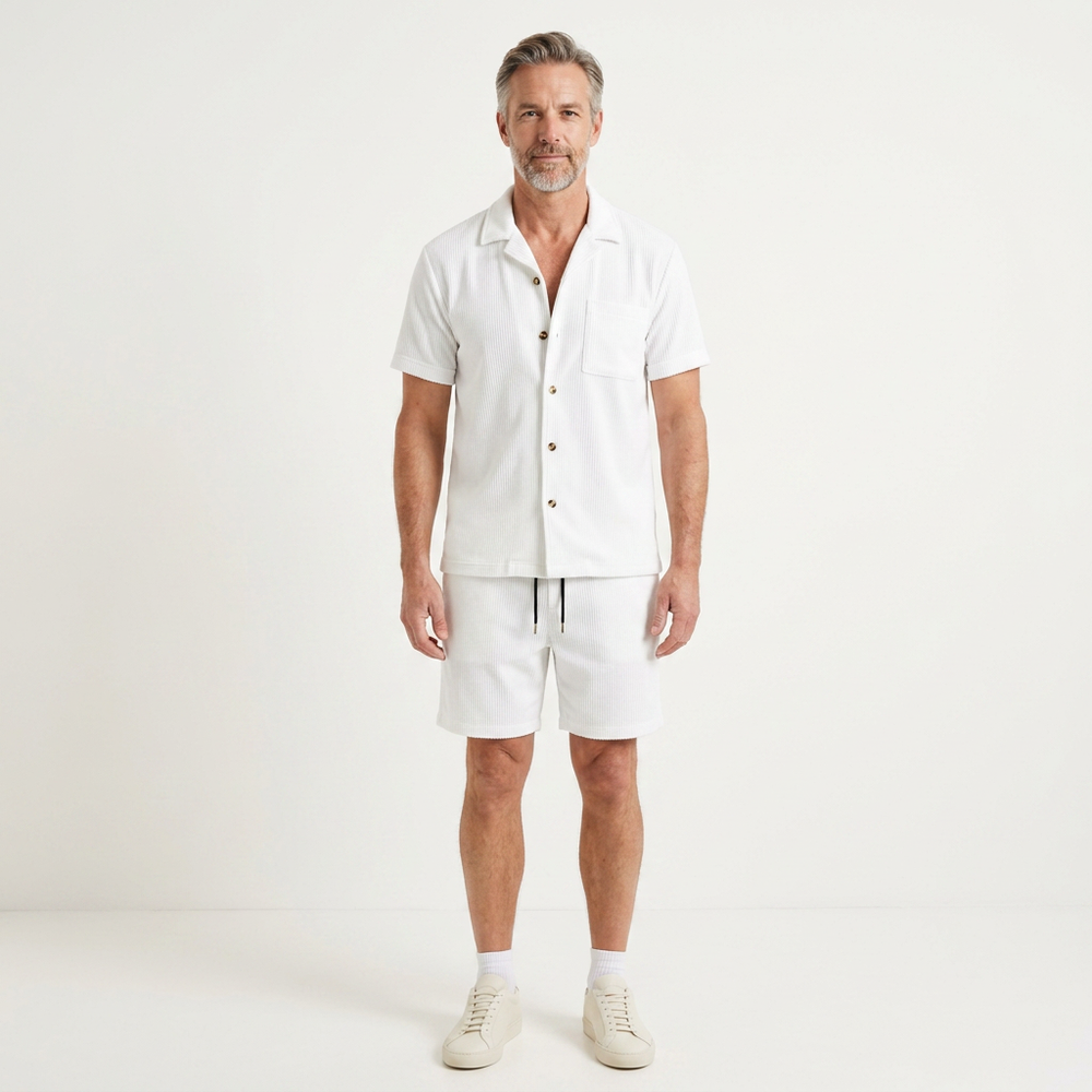 Adrian - Short-Sleeve Shirt And Shorts Set