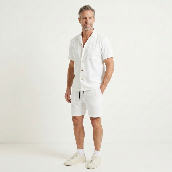 Adrian - Short-Sleeve Shirt And Shorts Set