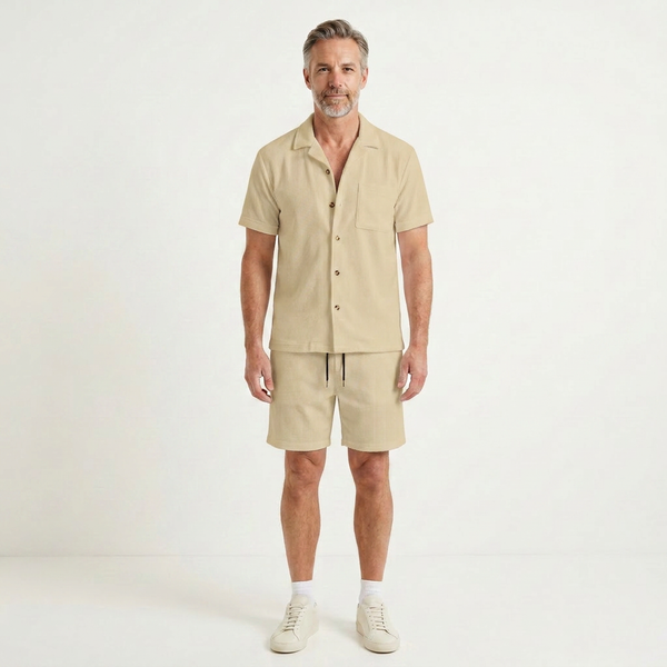 Adrian - Short-Sleeve Shirt And Shorts Set