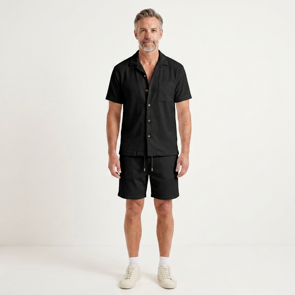 Adrian - Short-Sleeve Shirt And Shorts Set