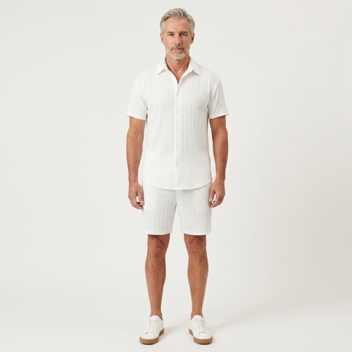 Isaiah - Matching Button-Up Shirt And Shorts Set