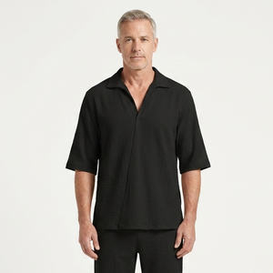 Caleb - Half-Sleeve Collared Shirt And Pants Set