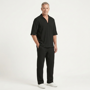 Caleb - Half-Sleeve Collared Shirt And Pants Set