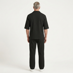 Caleb - Half-Sleeve Collared Shirt And Pants Set