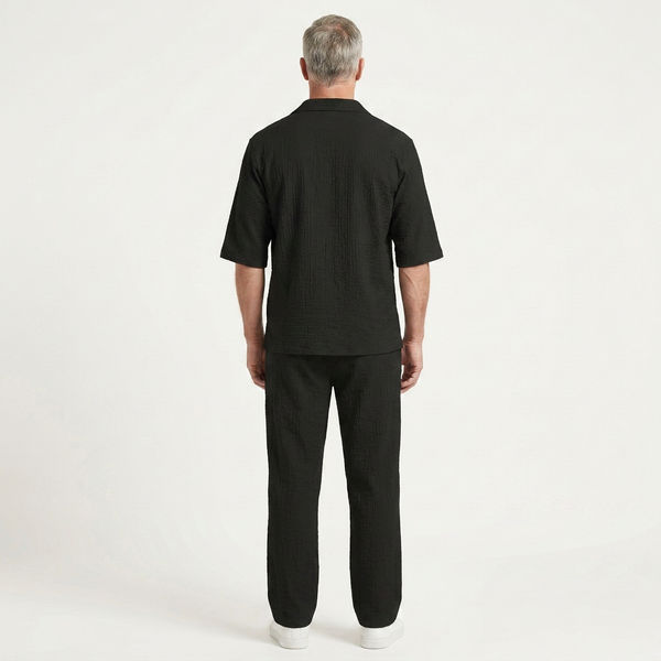 Caleb - Half-Sleeve Collared Shirt And Pants Set
