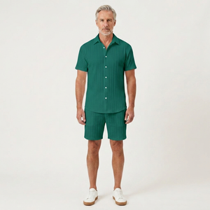 Isaiah - Matching Button-Up Shirt And Shorts Set
