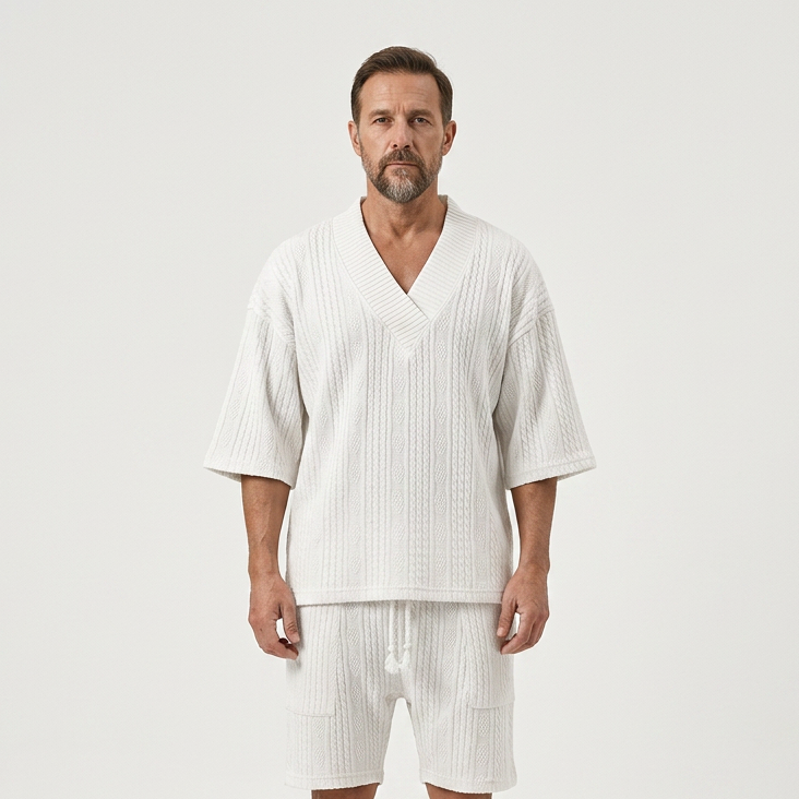 John - V-Neck Short Sleeve Matching Set