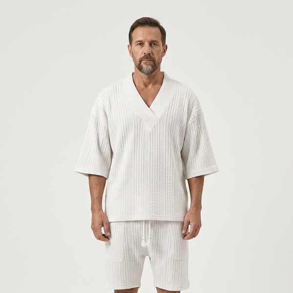 John - V-Neck Short Sleeve Matching Set