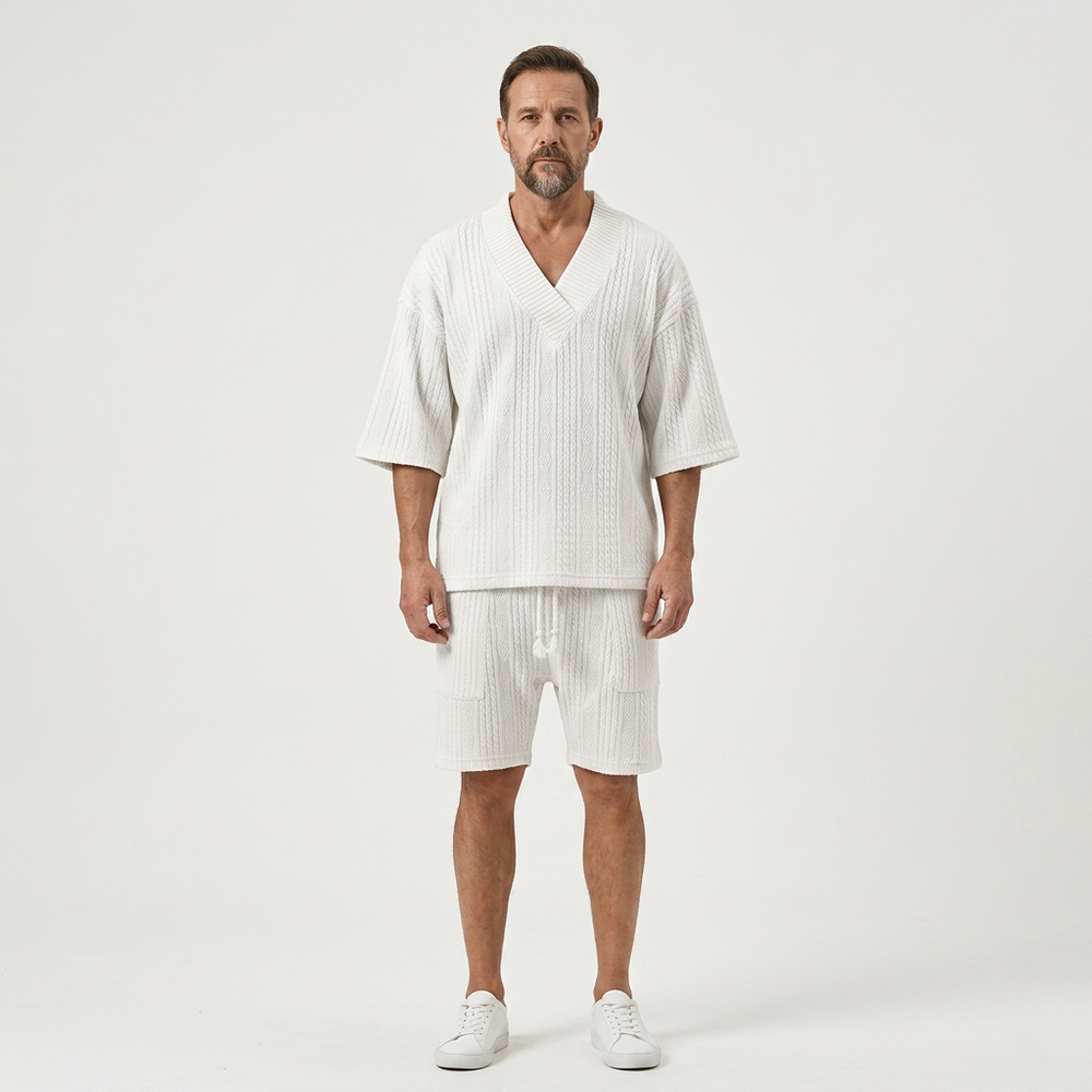 John - V-Neck Short Sleeve Matching Set