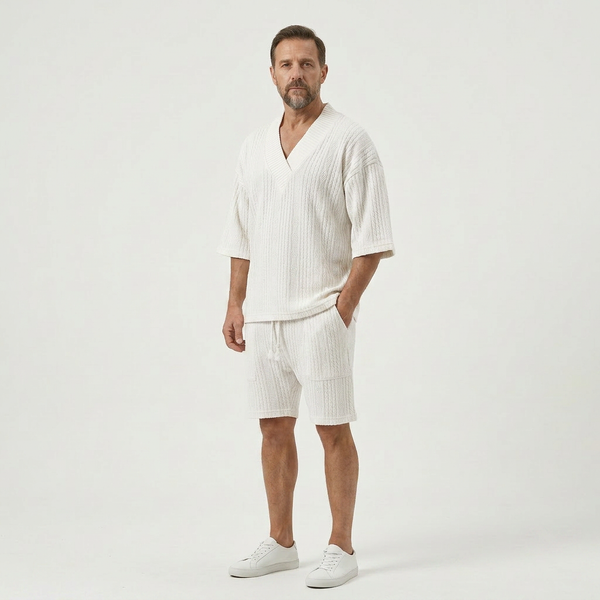 John - V-Neck Short Sleeve Matching Set