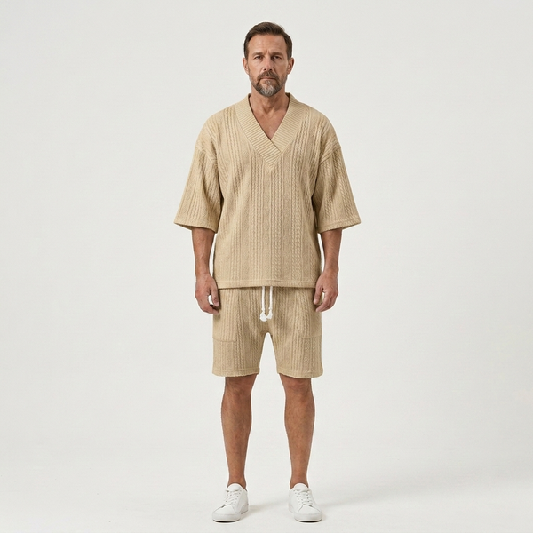 John - V-Neck Short Sleeve Matching Set