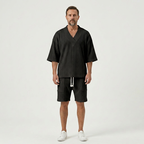 John - V-Neck Short Sleeve Matching Set