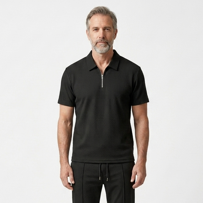 Levi - Short-Sleeve Zip Collar Matching Set