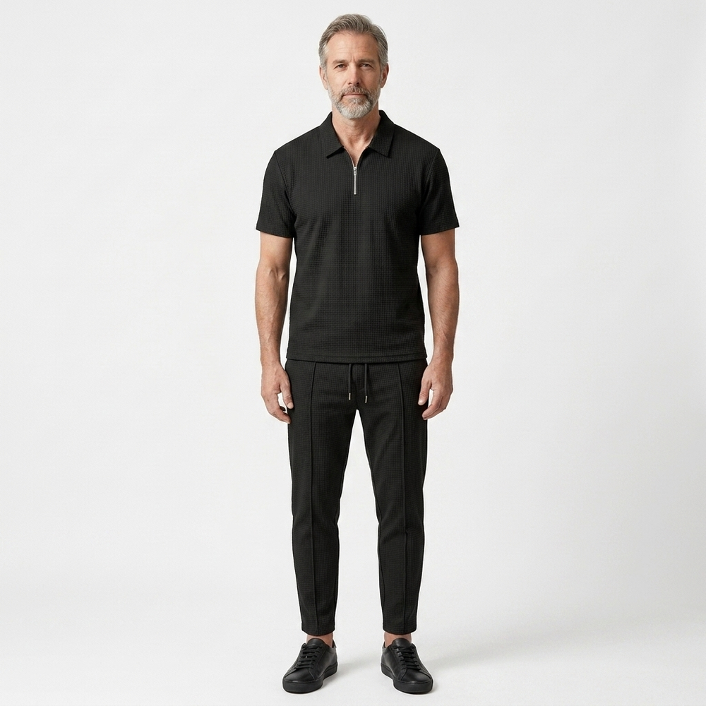 Levi - Short-Sleeve Zip Collar Matching Set