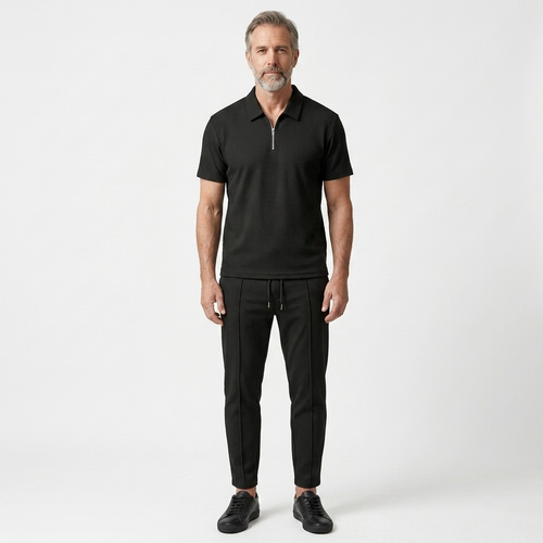 Levi - Short-Sleeve Zip Collar Matching Set