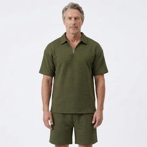 Liam - Matching Zip Polo And Shorts Set