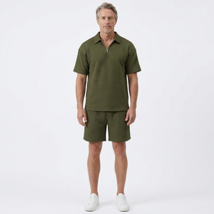 Liam - Matching Zip Polo And Shorts Set