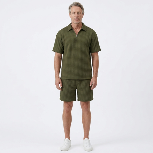 Liam - Matching Zip Polo And Shorts Set