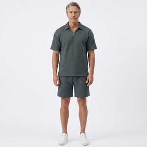 Liam - Matching Zip Polo And Shorts Set