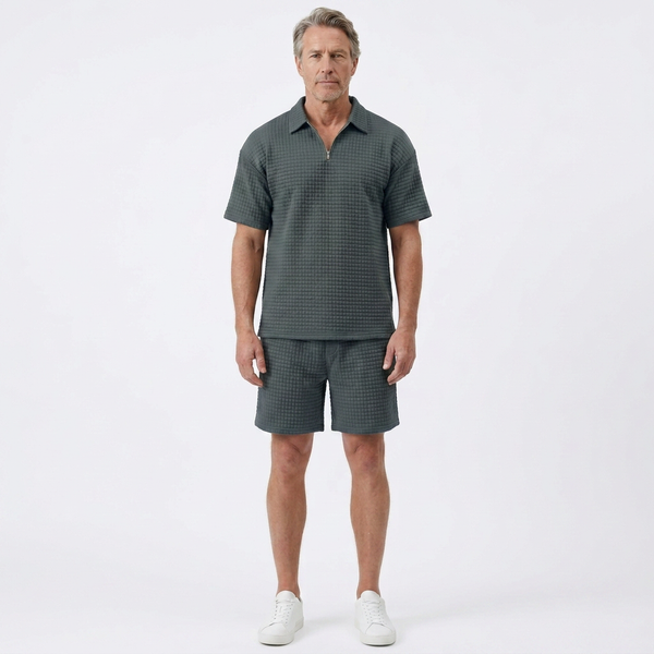 Liam - Matching Zip Polo And Shorts Set