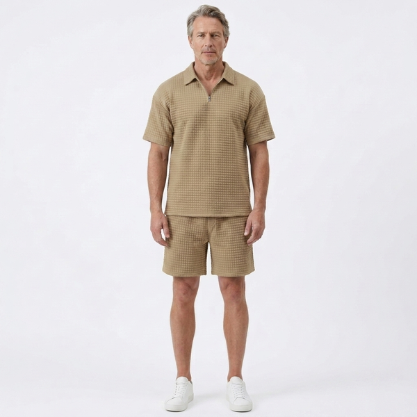 Liam - Matching Zip Polo And Shorts Set