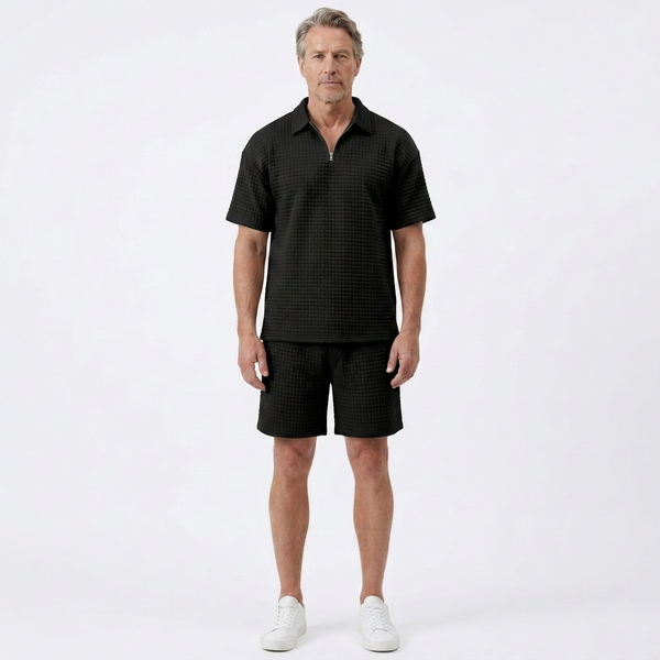 Liam - Matching Zip Polo And Shorts Set