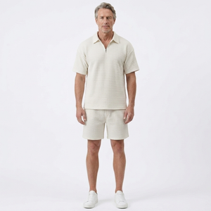 Liam - Matching Zip Polo And Shorts Set