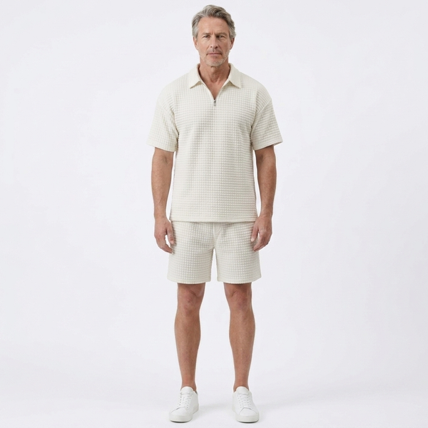 Liam - Matching Zip Polo And Shorts Set