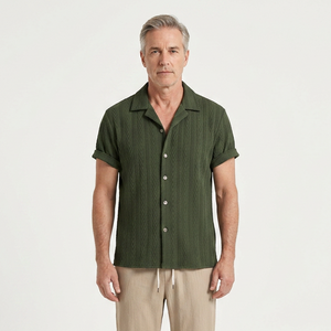 Elijah - Textured Short-Sleeve Shirt And Trouser Set