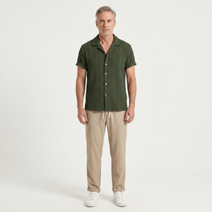 Elijah - Textured Short-Sleeve Shirt And Trouser Set
