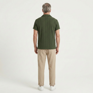 Elijah - Textured Short-Sleeve Shirt And Trouser Set
