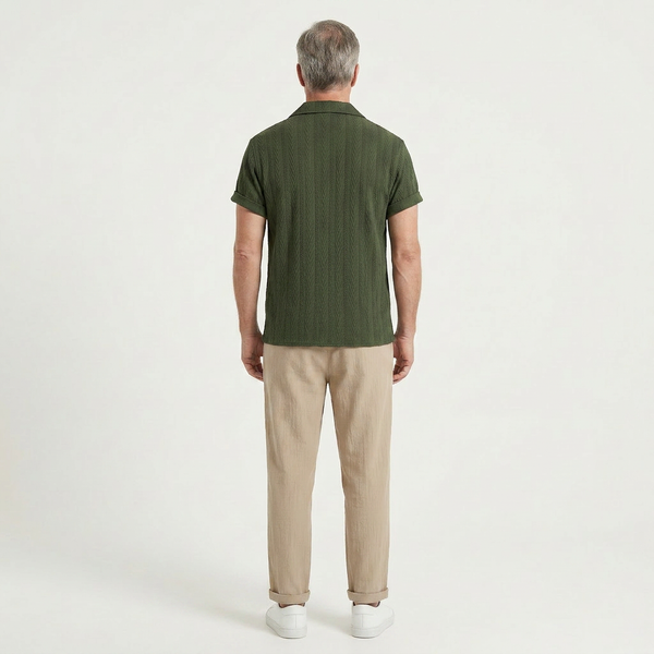 Elijah - Textured Short-Sleeve Shirt And Trouser Set