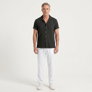 Elijah - Textured Short-Sleeve Shirt And Trouser Set