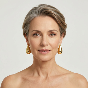 Dropelle - Chunky Hoop And Waterdrop Earring Set