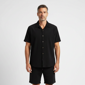 Stefan - Short Sleeve Button-Up Shirt And Shorts Set