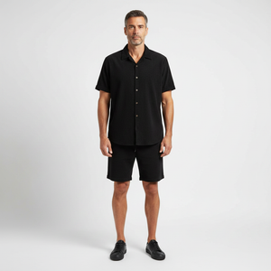 Stefan - Short Sleeve Button-Up Shirt And Shorts Set