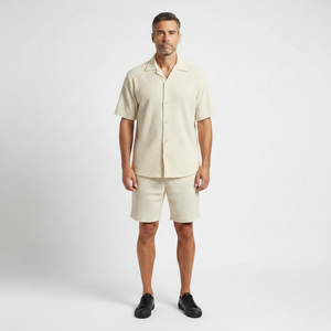 Stefan - Short Sleeve Button-Up Shirt And Shorts Set