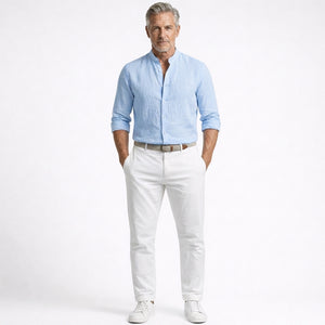 Brexton - Lightweight Band-Collar Button-Up Shirt