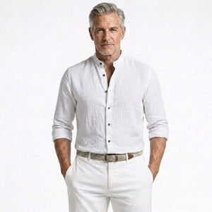 Brexton - Lightweight Band-Collar Button-Up Shirt