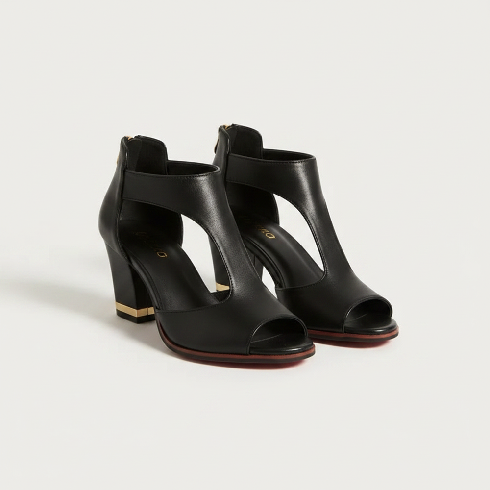 Solvene - Peep-Toe Block Heel Sandal