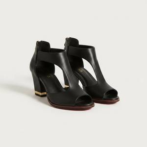 Solvene - Peep-Toe Block Heel Sandal