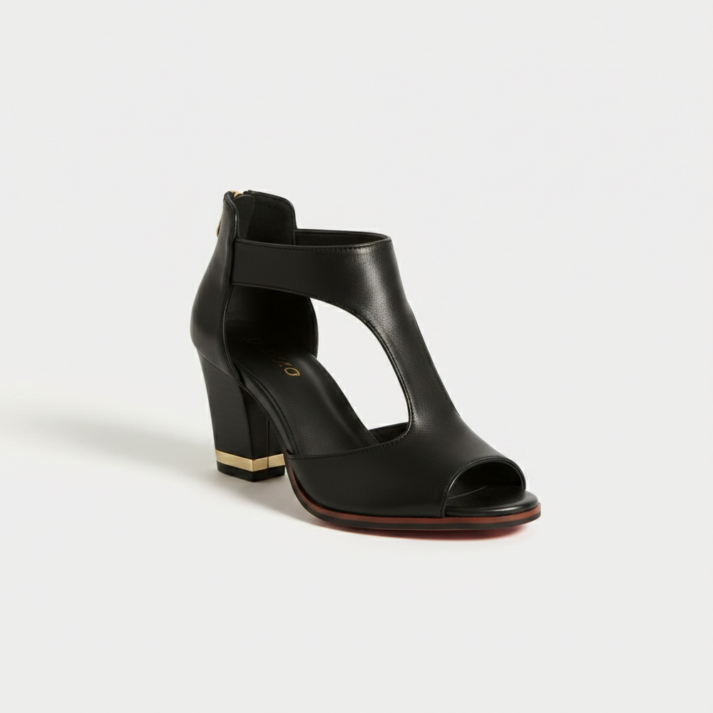 Solvene - Peep-Toe Block Heel Sandal